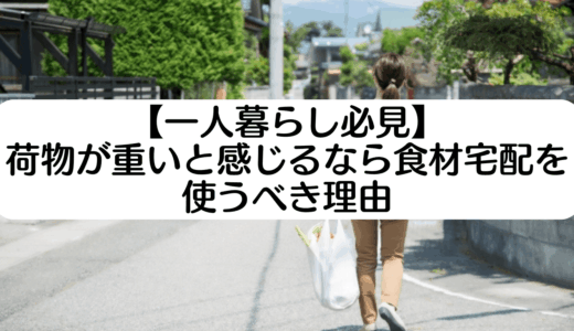 【一人暮らし必見】スーパーの帰りの荷物が重いと感じるなら食材宅配を使うべき理由を解説
